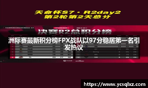 洲际赛最新积分榜FPX战队以97分稳居第一名引发热议